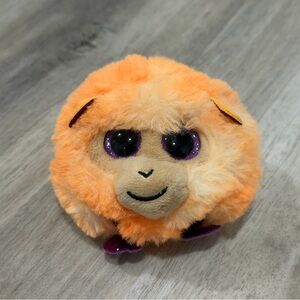 Ty Puffies Monkey Plush Round Ball Stuffed Animal Small Beanie Boo Style Toy